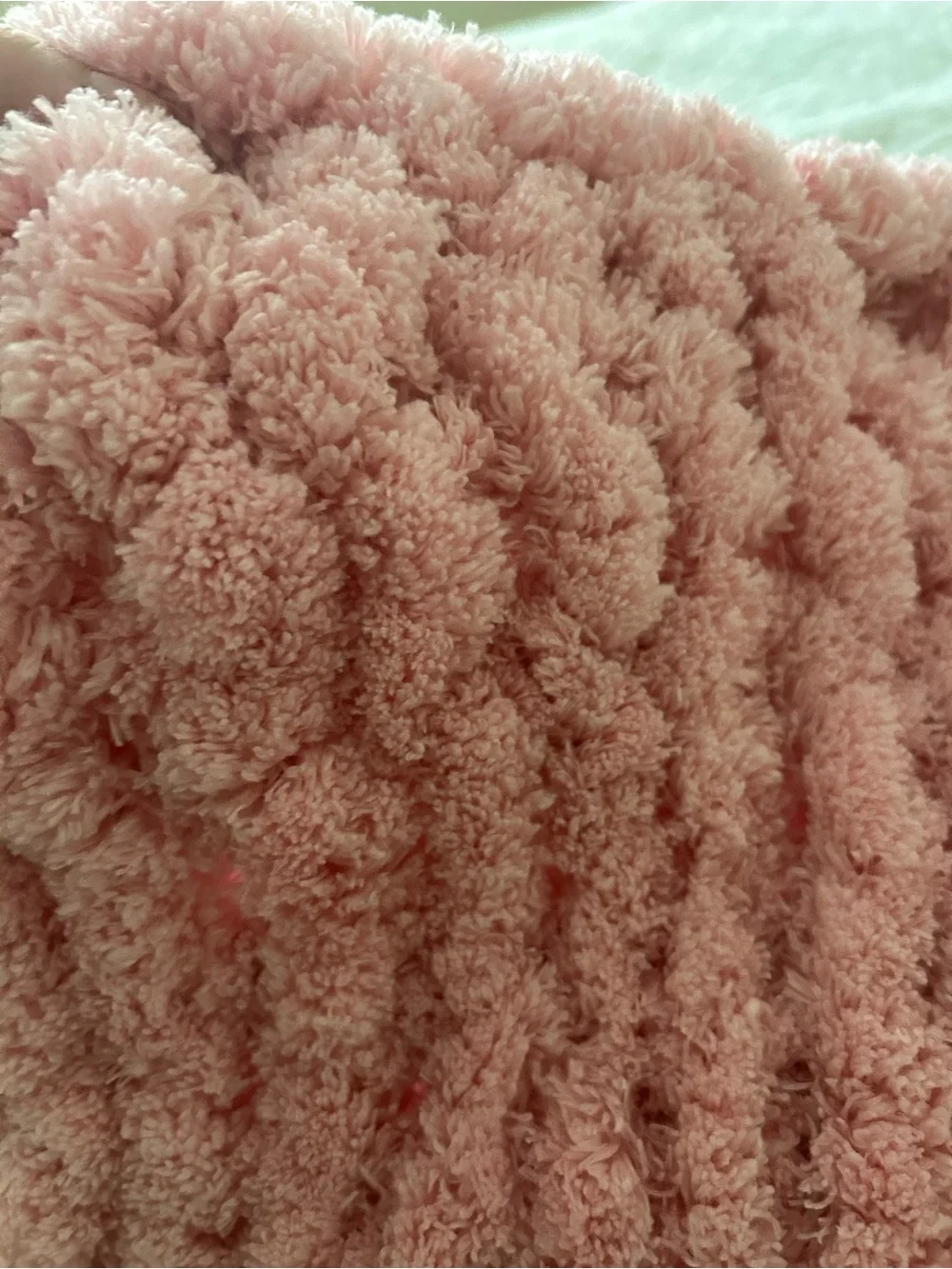 Plush Dusty Pink Chenille Throw Blanket - Unbranded